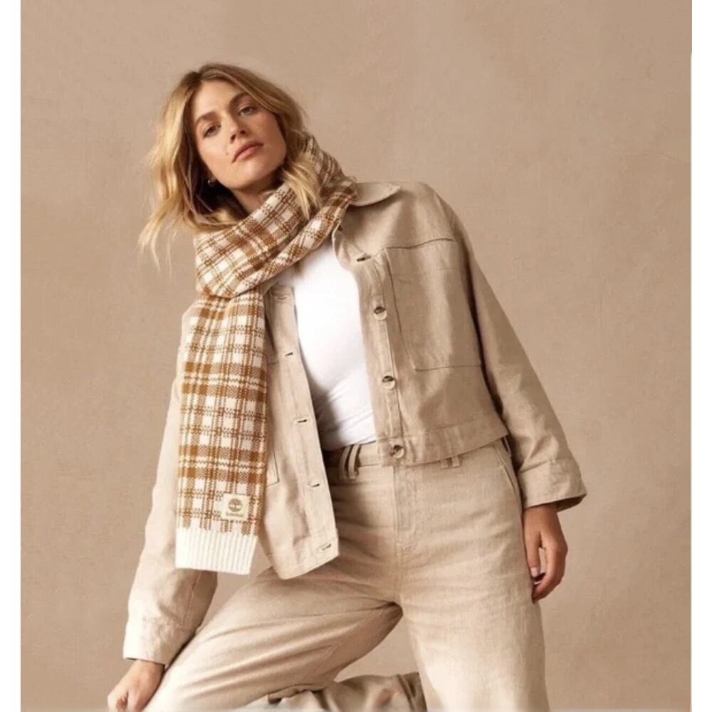 Timberland Buffalo Plaid Knit Scarf 